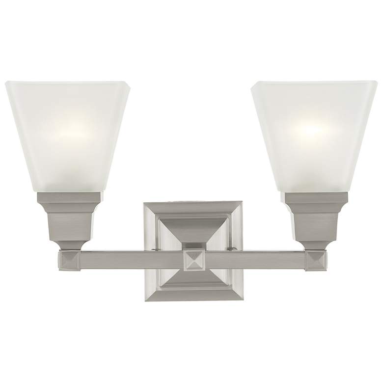 Image 1 Mission 2-Light 9.5-in Brushed Nickel Bell Vanity Light