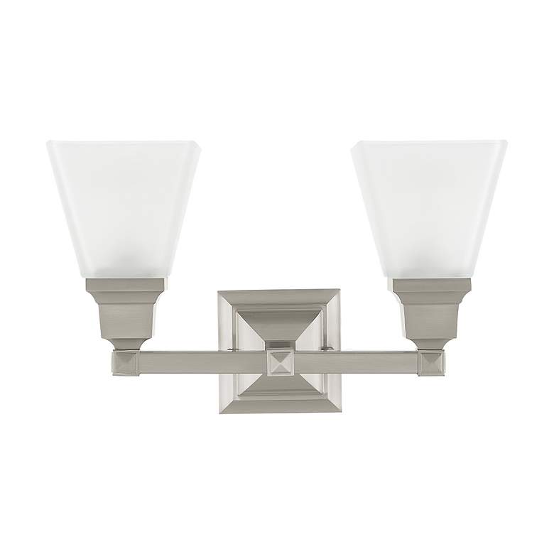 Image 3 Mission 2-Light 9.5-in Brushed Nickel Bell Vanity Light more views