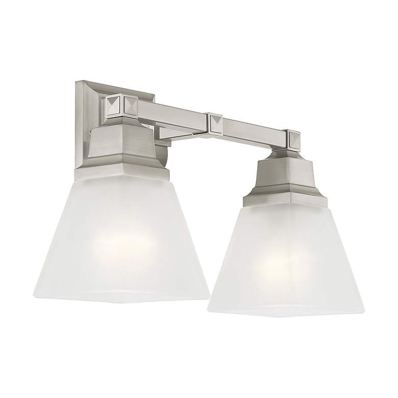 Image 5 Mission 2-Light 9.5-in Brushed Nickel Bell Vanity Light more views