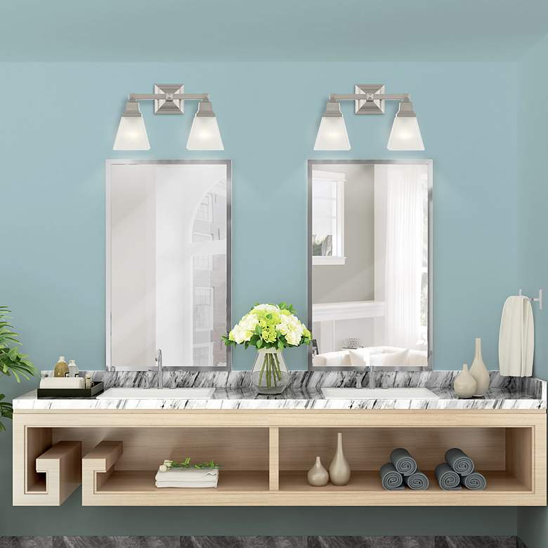 Image 7 Mission 2-Light 9.5-in Brushed Nickel Bell Vanity Light more views