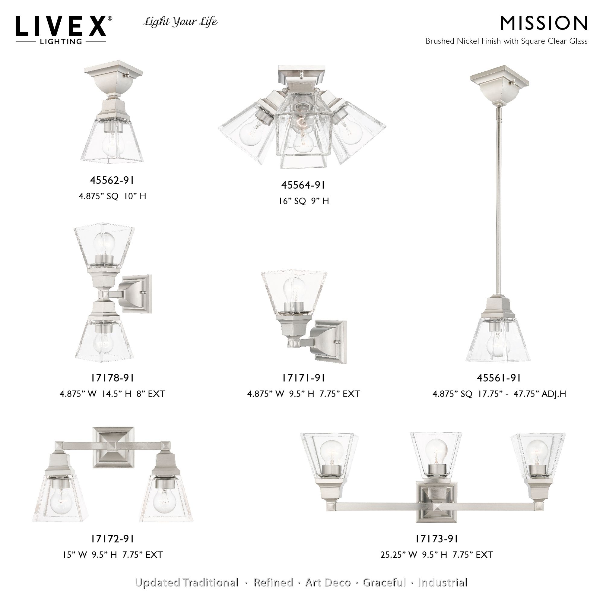 Image 3 Mission 2 Light Brushed Nickel Bath Vanity more views