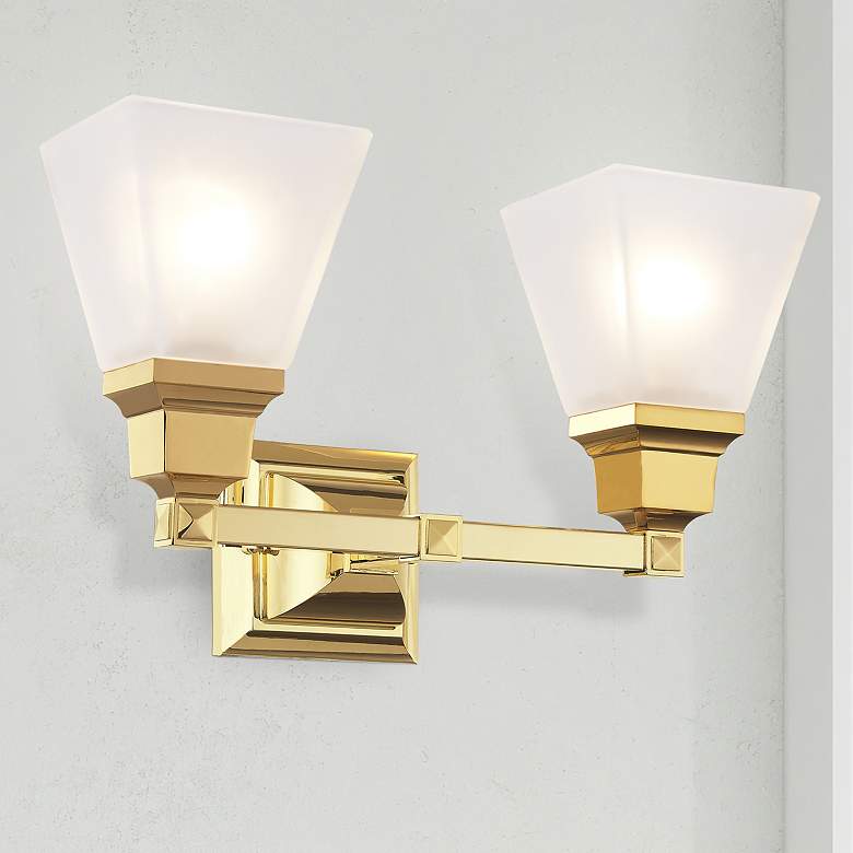 Image 1 Mission 2 Light Polished Brass Bath Vanity