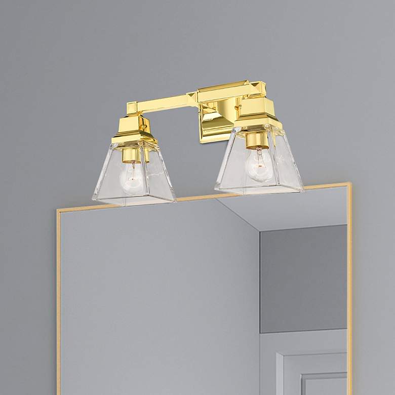 Image 1 Mission 2 Light Polished Brass Bath Vanity