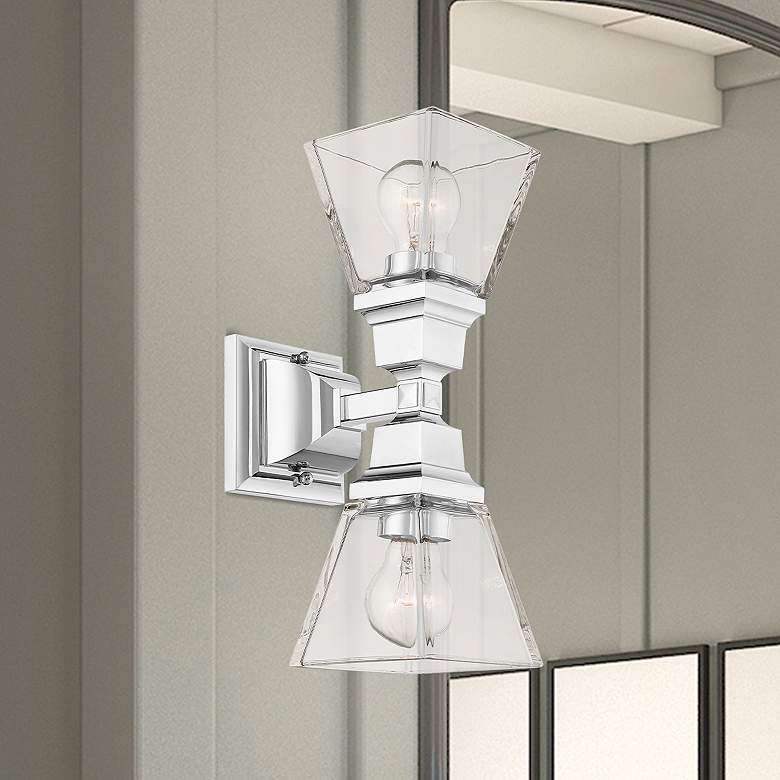 Image 1 Mission 2 Light Polished Chrome Wall Sconce