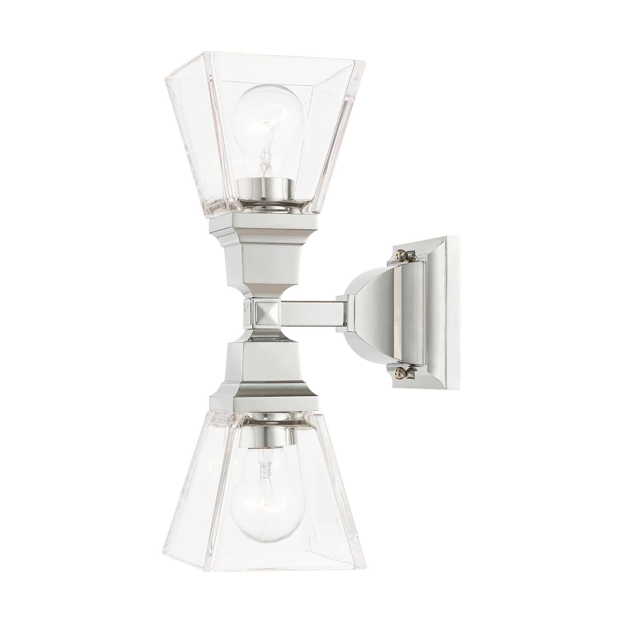 Mission 2 Light Polished Chrome Wall Sconce