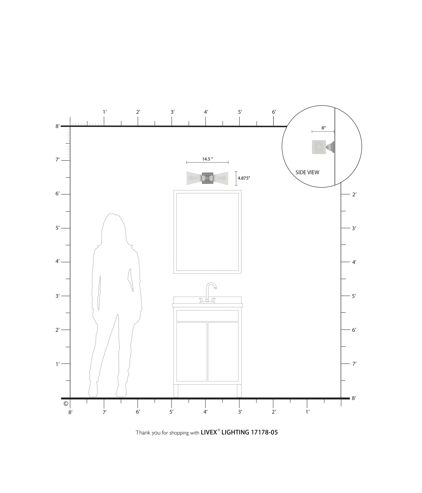 Mission 2 Light Polished Chrome Wall Sconce