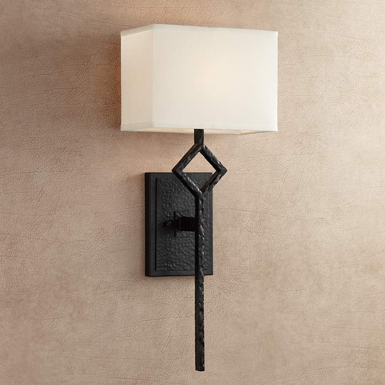 Image 1 Mission 25 1/2" High Matte Black Wall Sconce