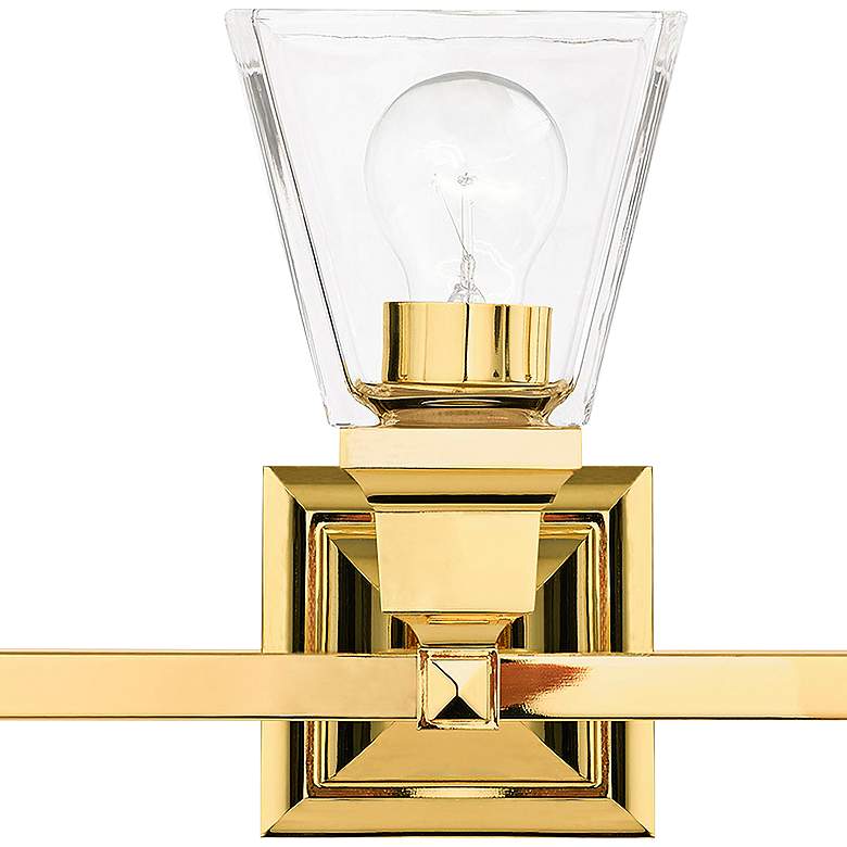 Image 4 Mission 25 1/4" Wide Polished Brass 3-Light Bath Light more views