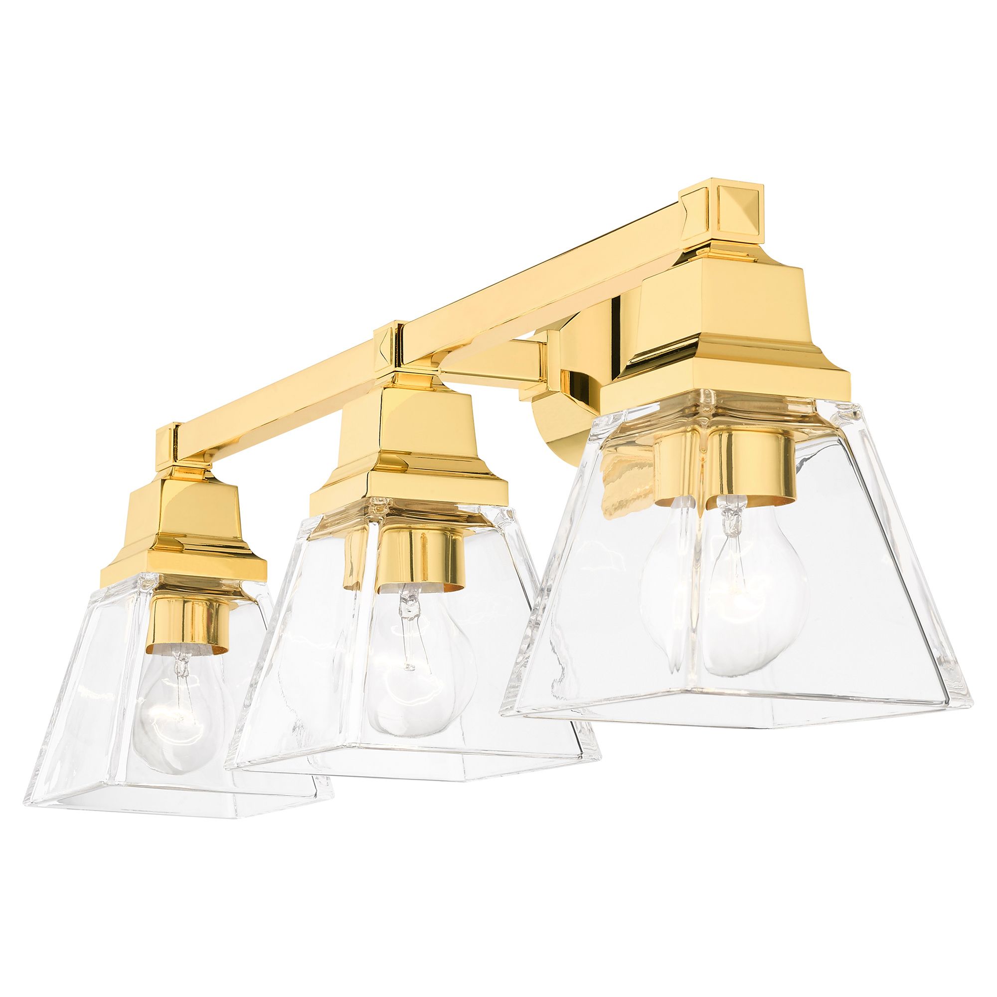 Mission 25 1/4" Wide Polished Brass 3-Light Bath Light in scene