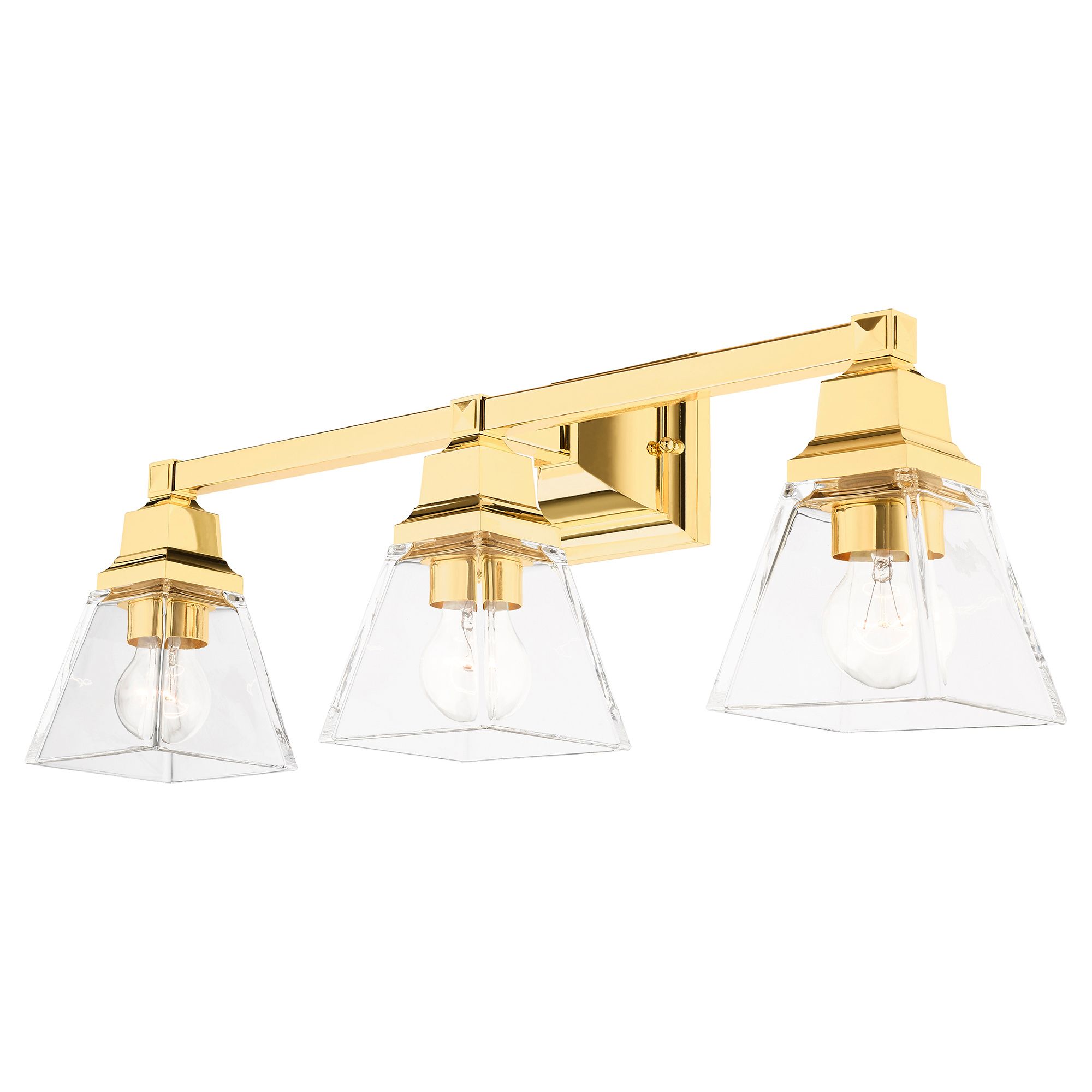 Mission 25 1/4" Wide Polished Brass 3-Light Bath Light in scene