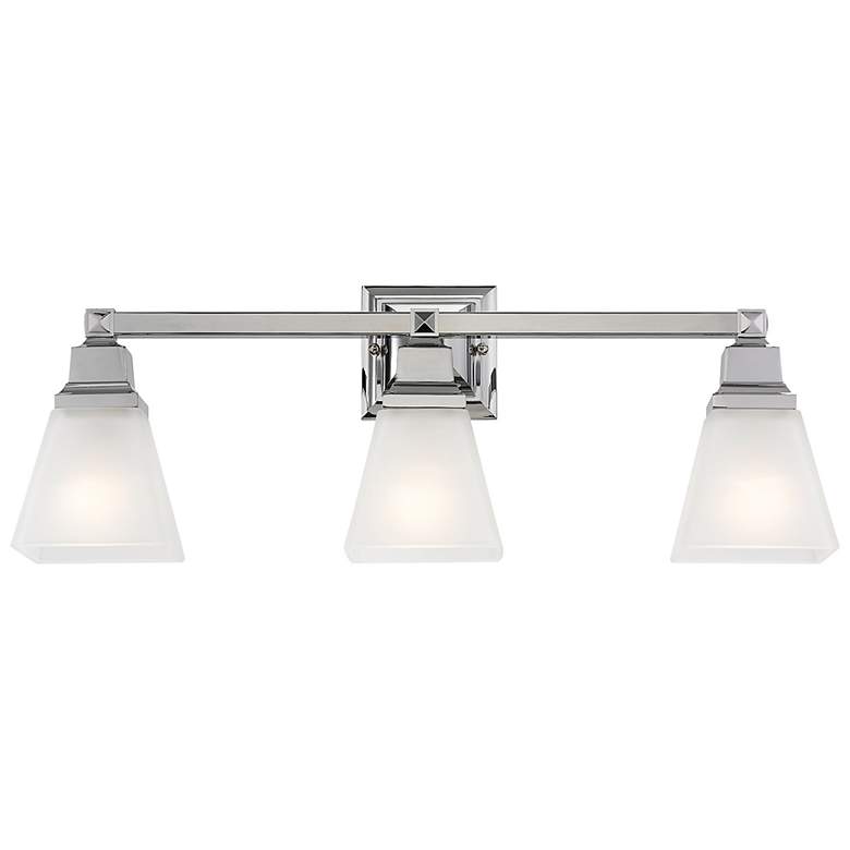 Image 7 Mission 25 1/4" Wide Polished Chrome 3-Light Bath Light more views