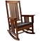 Mission 27" Wide Chestnut Brown Upholstered and Wood Rocker Chair