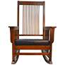 3_Mission 27" Wide Chestnut Brown Upholstered and Wood Rocker Chair more views