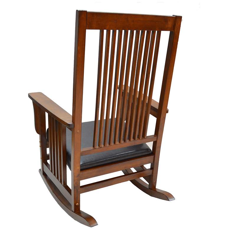 Image 4 Mission 27" Wide Chestnut Brown Upholstered and Wood Rocker Chair more views