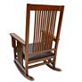 4_Mission 27" Wide Chestnut Brown Upholstered and Wood Rocker Chair more views