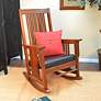 6_Mission 27" Wide Chestnut Brown Upholstered and Wood Rocker Chair more views