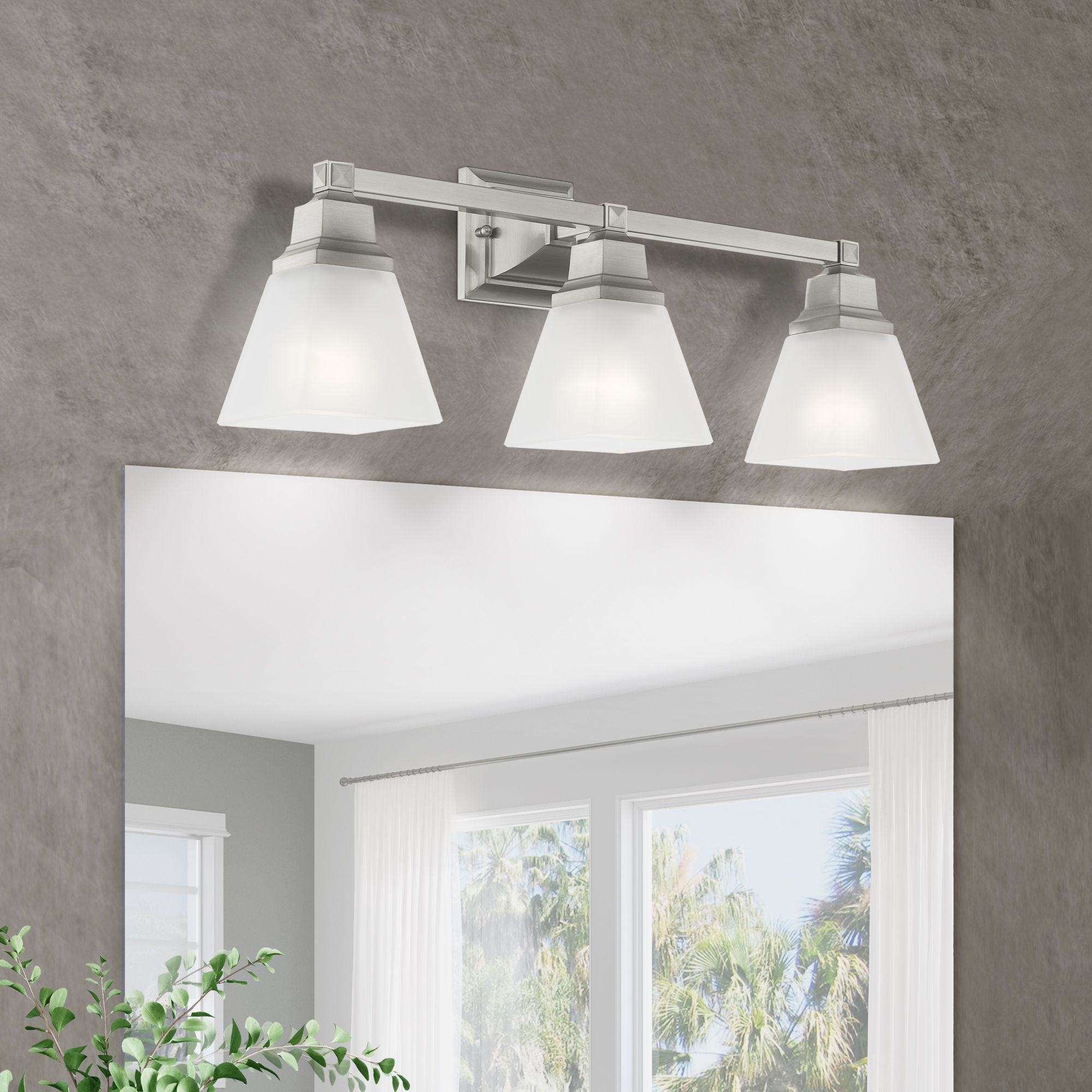 Image 7 Mission 3 Light Brushed Nickel Bath Vanity more views