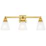 Thumbnail3 of Mission 3 Light Polished Brass Bath Vanity more views
