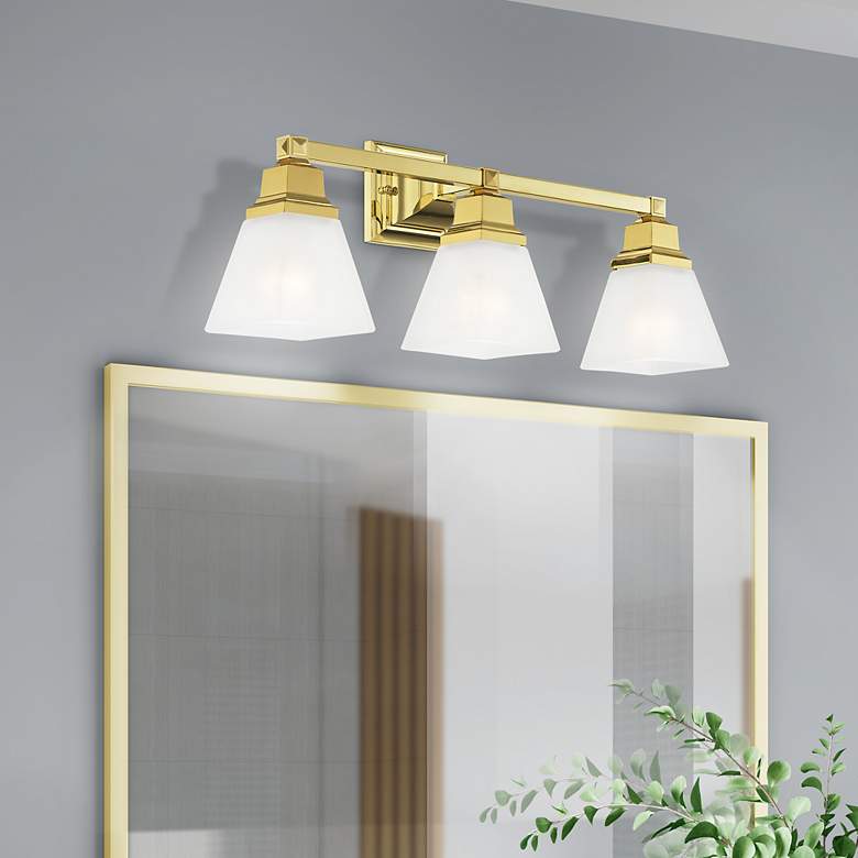 Image 6 Mission 3 Light Polished Brass Bath Vanity more views