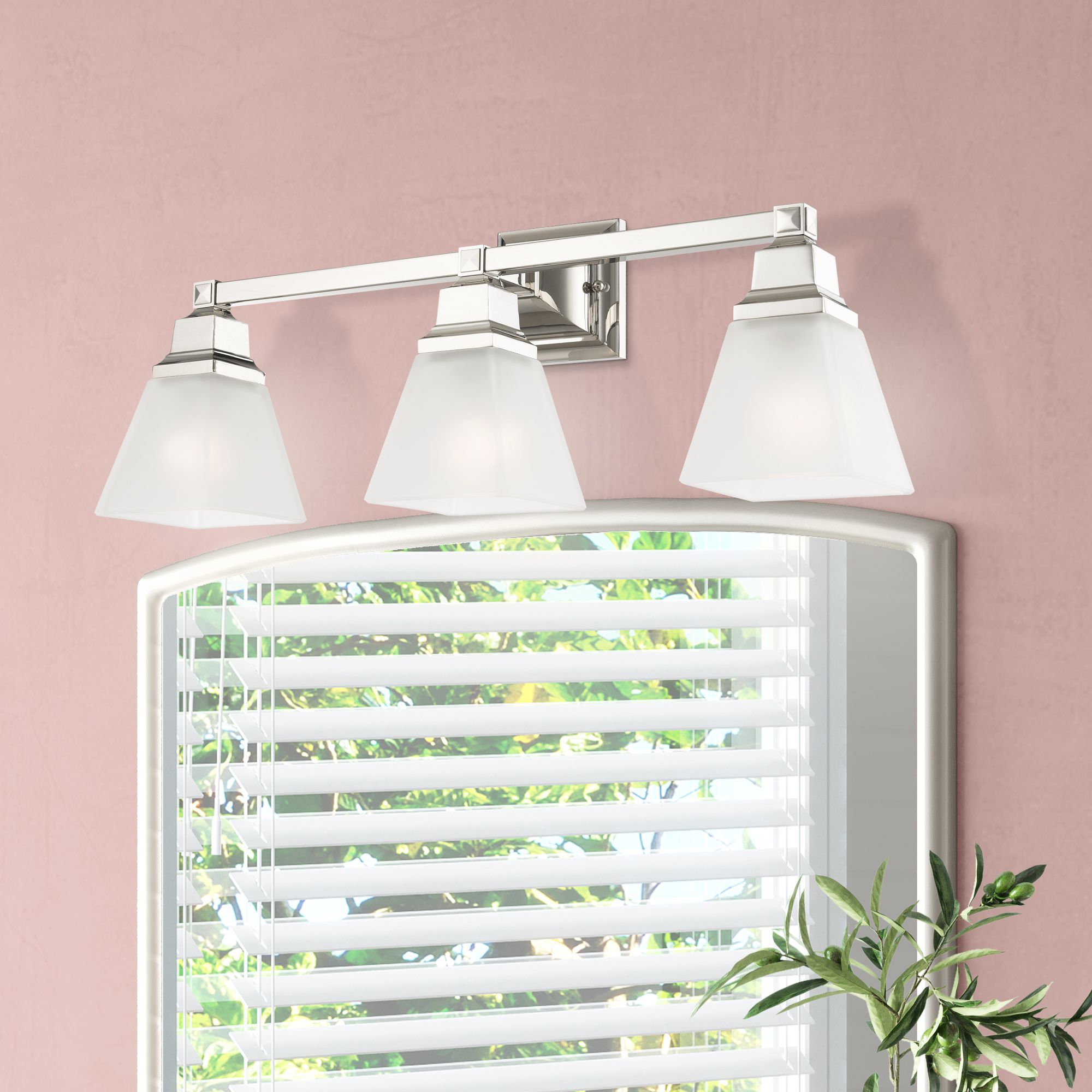 Mission 3 Light Polished Nickel Bath Vanity