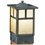 Mission 6 3/4" Gold Glass Square Outdoor Pier Mount Light
