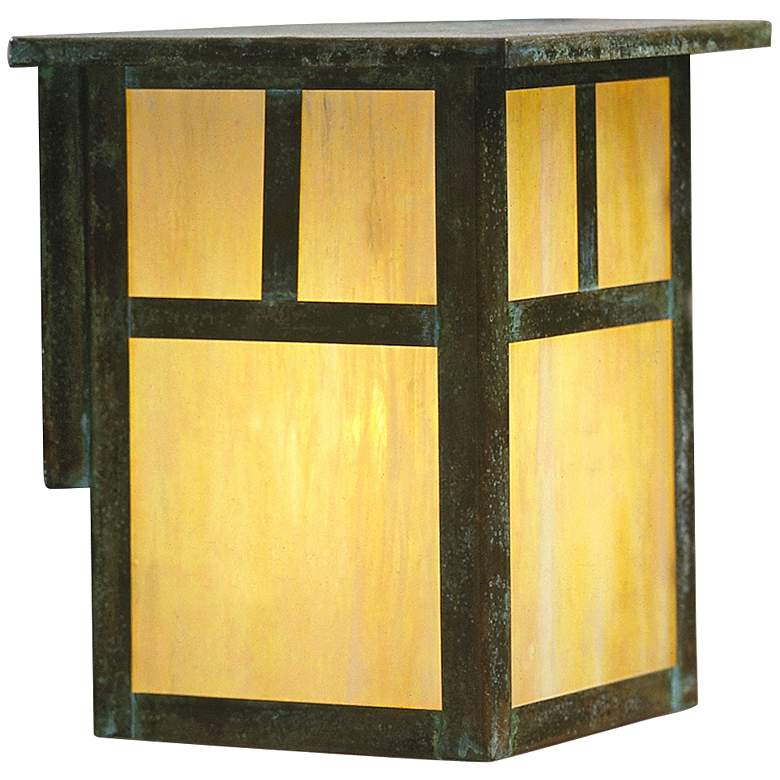 Image 1 Mission 7 1/4"H Iridescent Gold Glass Outdoor Wall Light