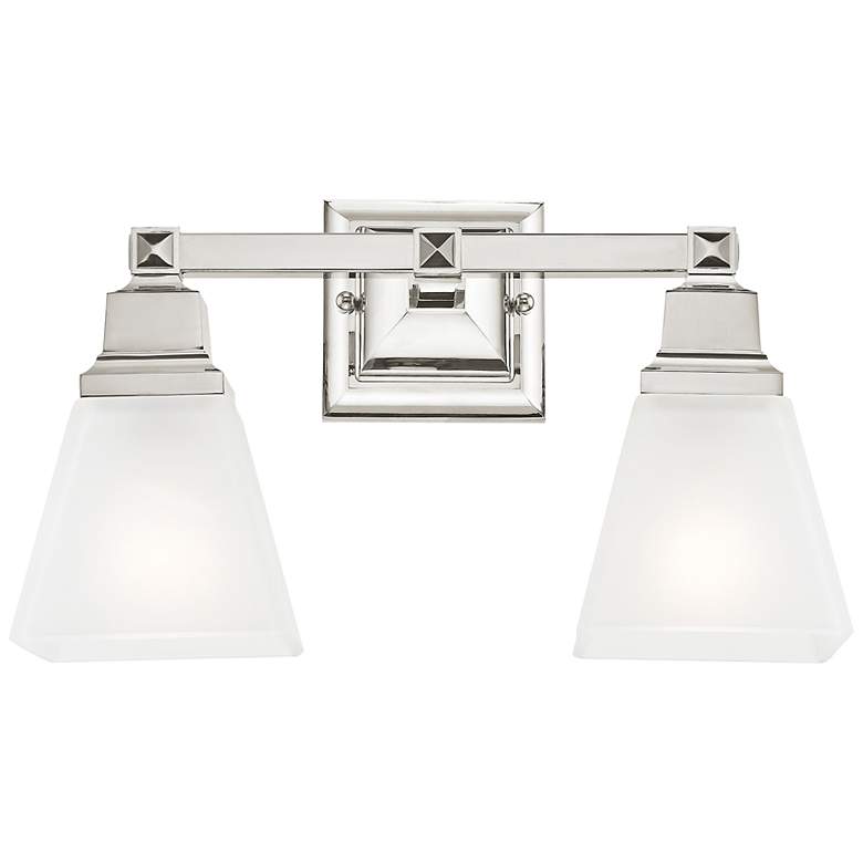 Image 3 Mission 9 1/2" High Polished Chrome 2-Light Wall Sconce