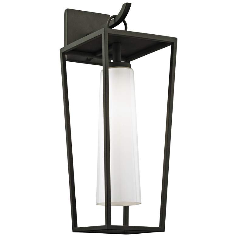 Image 1 Mission Beach 19 1/2" High Textured Black Outdoor Wall Light