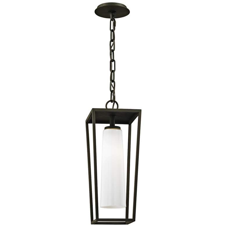 Image 1 Mission Beach 19 inch High Textured Black Outdoor Hanging Light