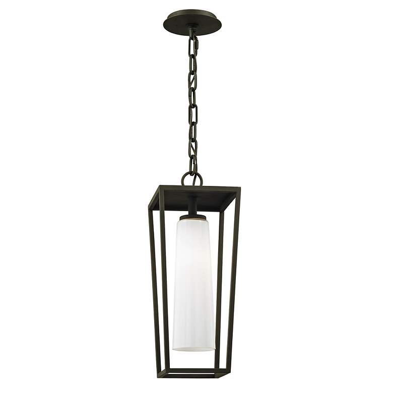 Image 2 Mission Beach 19" High Textured Black Outdoor Hanging Light more views