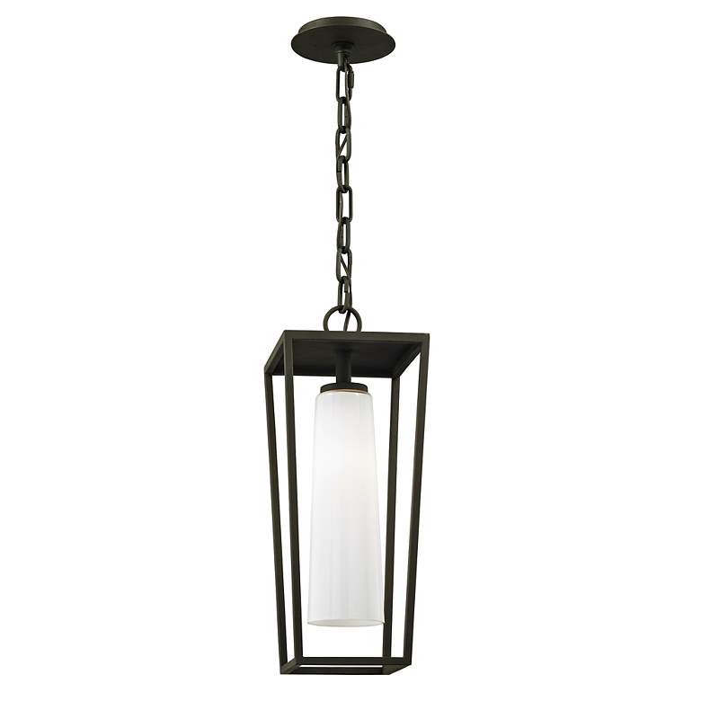 Image 2 Mission Beach 19 inch High Textured Black Outdoor Hanging Light more views