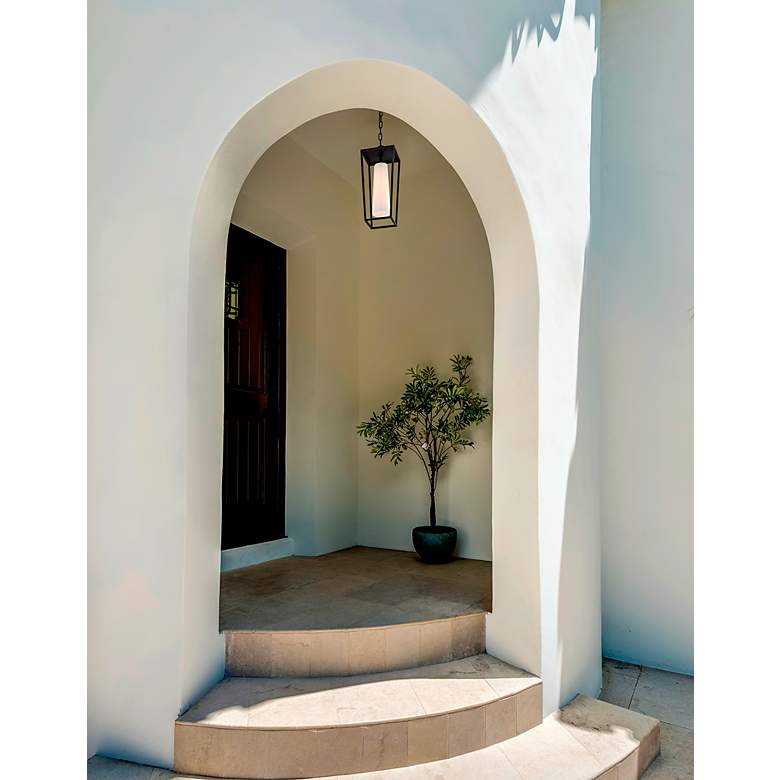 Image 3 Mission Beach 19" High Textured Black Outdoor Hanging Light more views