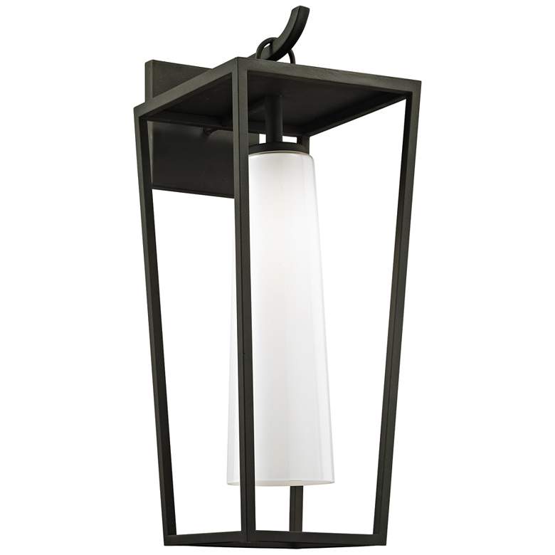 Image 1 Mission Beach 23" High Textured Black Outdoor Wall Light