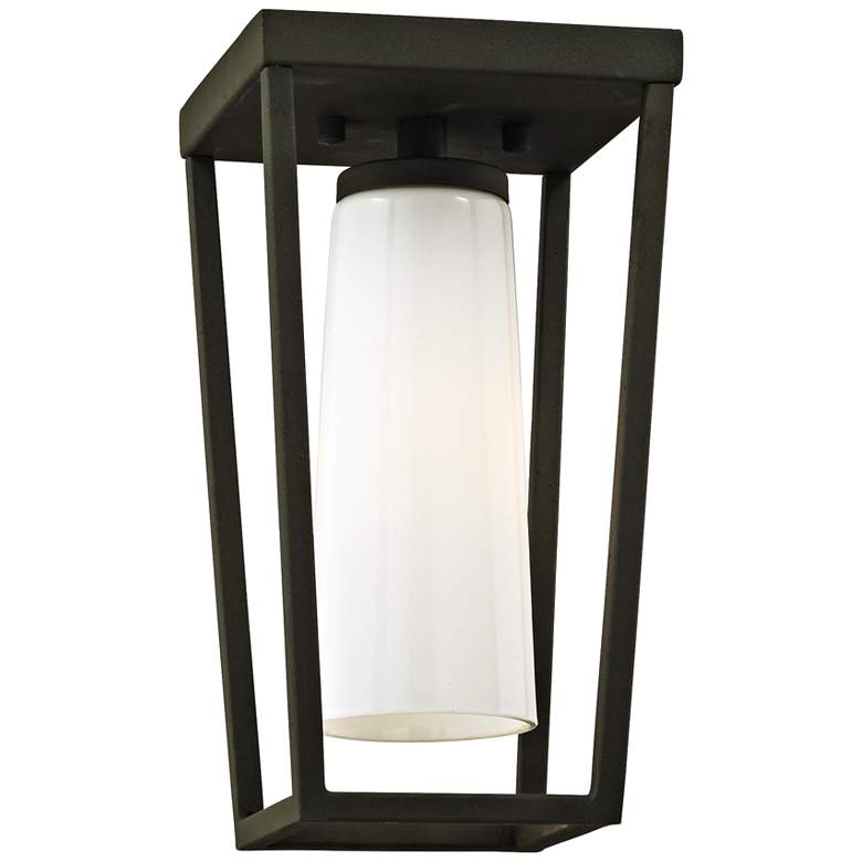Image 1 Mission Beach 6" Wide Textured Black Outdoor Ceiling Light