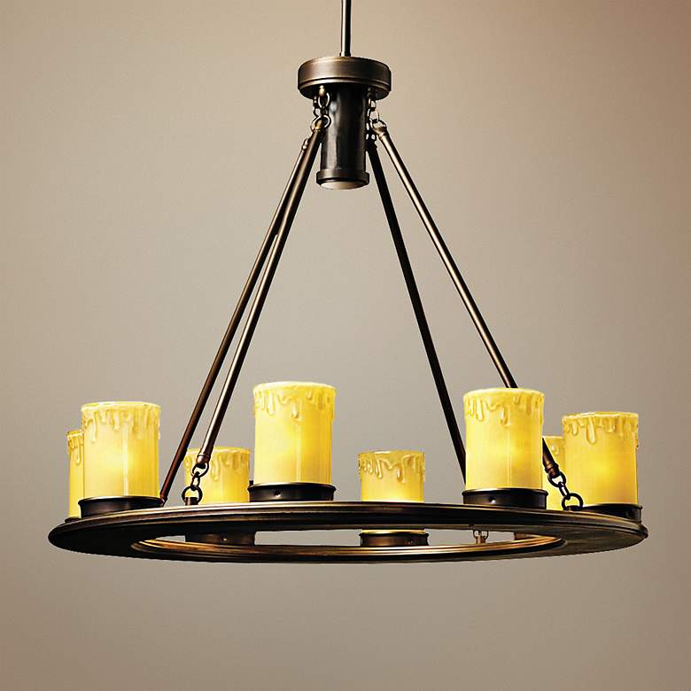 Image 1 Mission Bronze 26" Wide Low Voltage Outdoor Chandelier