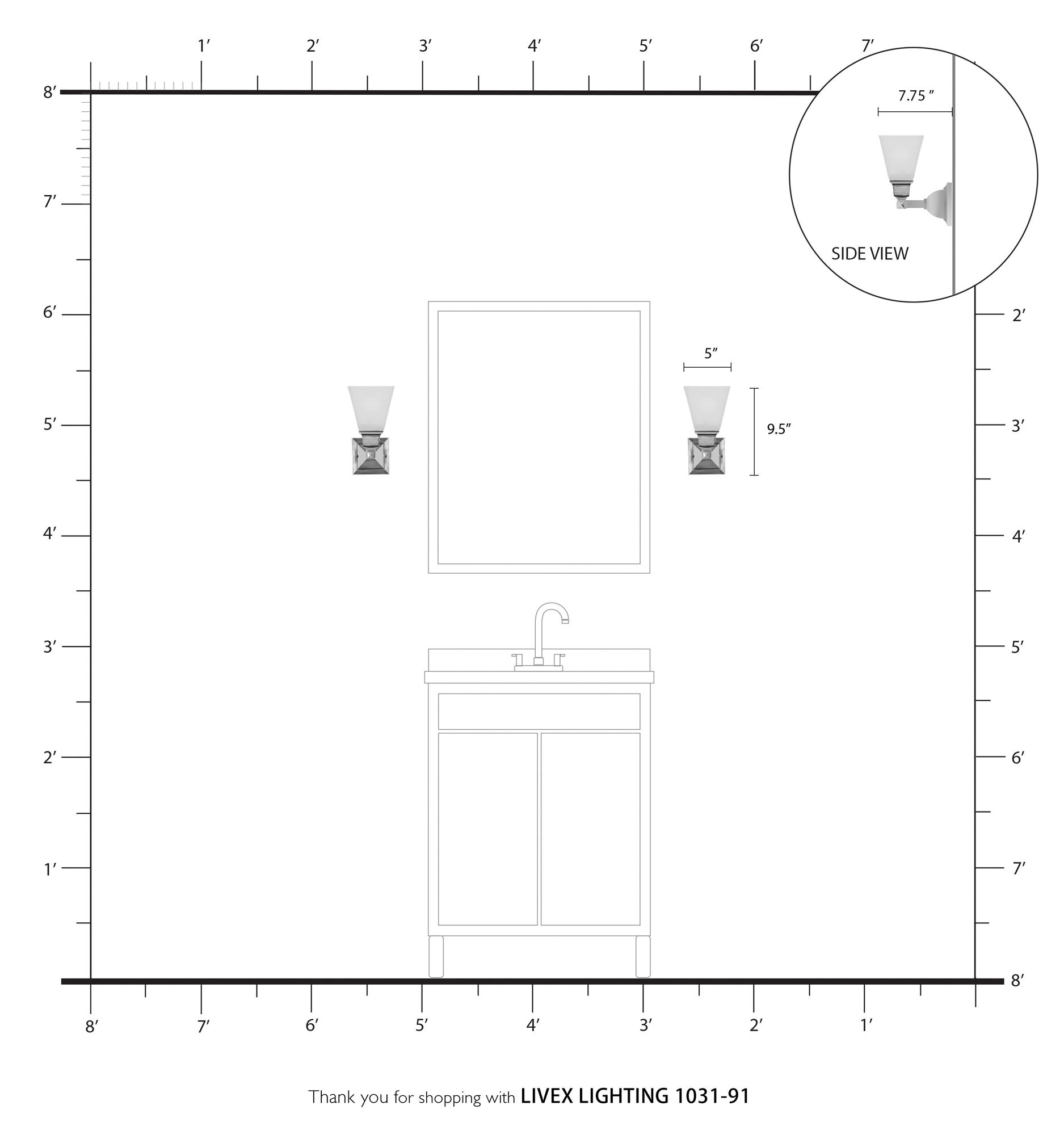 Mission Brushed Nickel 1 Light Sconce