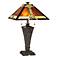 Mission Faux Wicker Tiffany-Style Table Lamp