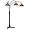 Mission Mica 3-Light Shade Arc Floor Lamp