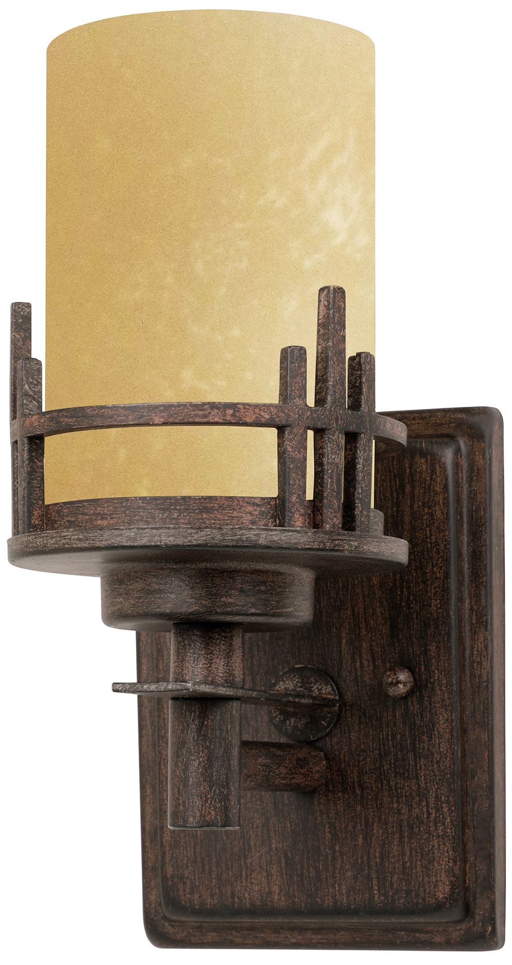 Image 2 Mission Ridge 10 1/2" High Goldenrod Glass Wall Sconce more views