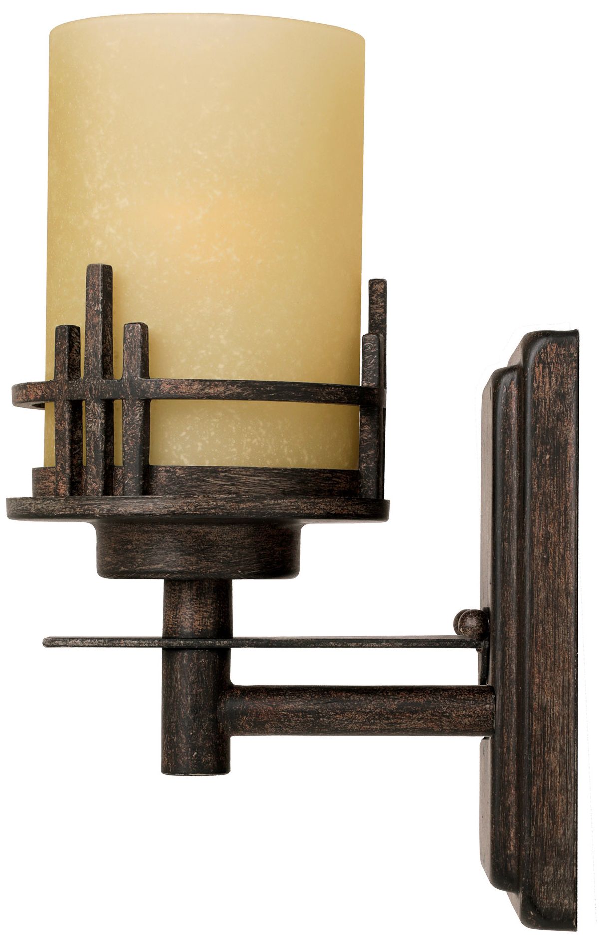 Image 3 Mission Ridge 10 1/2" High Goldenrod Glass Wall Sconce more views