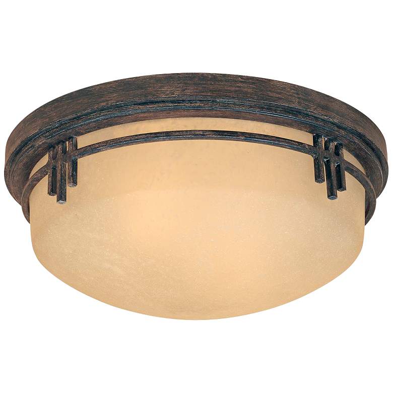 Image 2 Mission Ridge 13" Warm Mahogany Ceiling Light