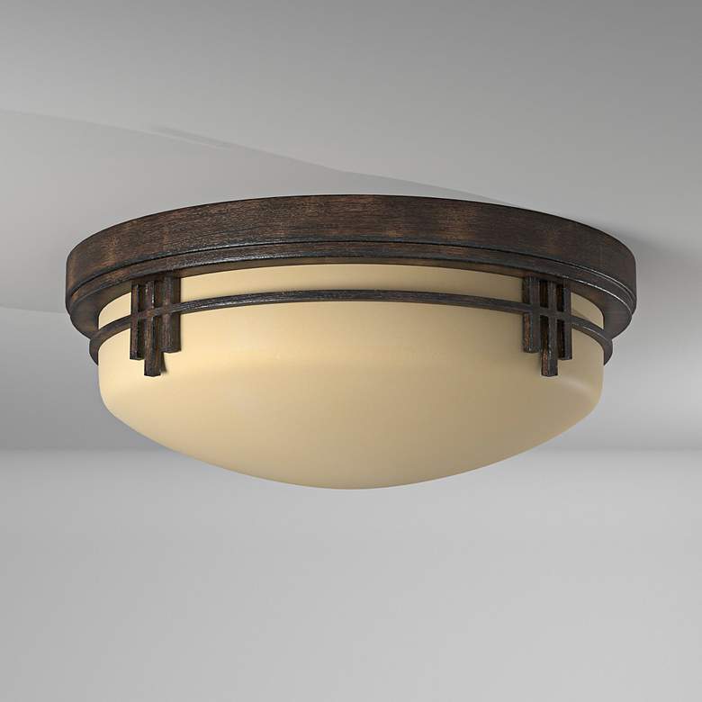 Image 4 Mission Ridge 13" Warm Mahogany Ceiling Light more views