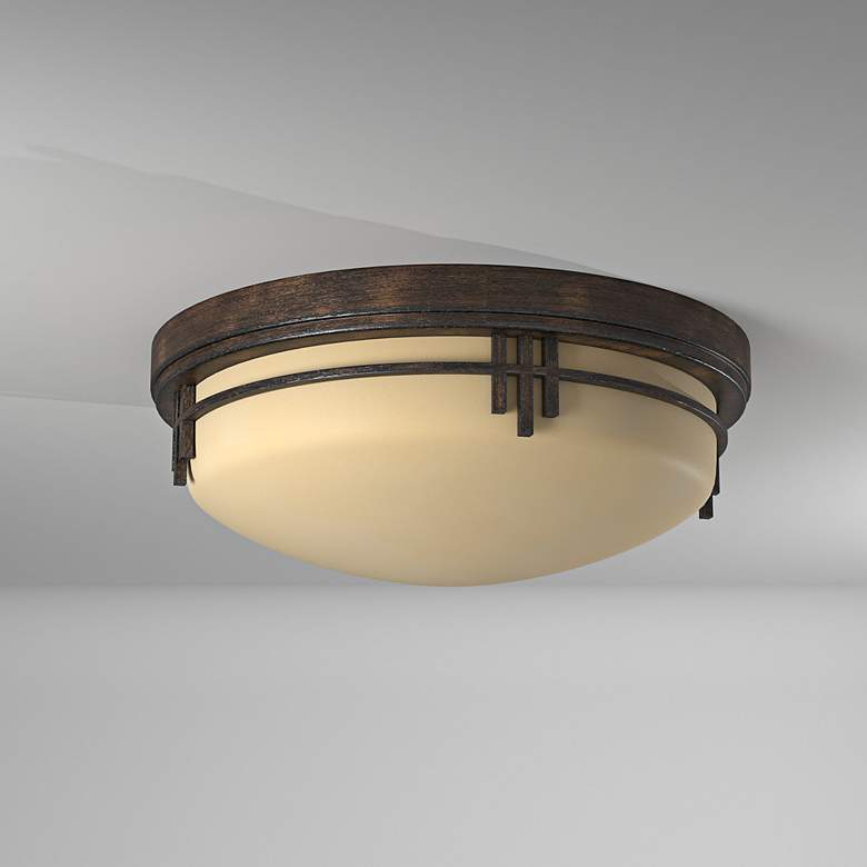 Image 7 Mission Ridge 13" Warm Mahogany Ceiling Light more views