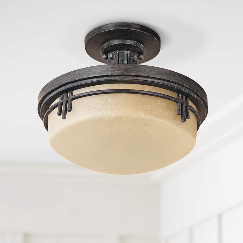 Image 1 Mission Ridge 13" Wide Semi Flush Ceiling Light