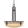 Mission Ridge 18" Wide Warm Mahogany and Scavo Glass Bowl Chandelier