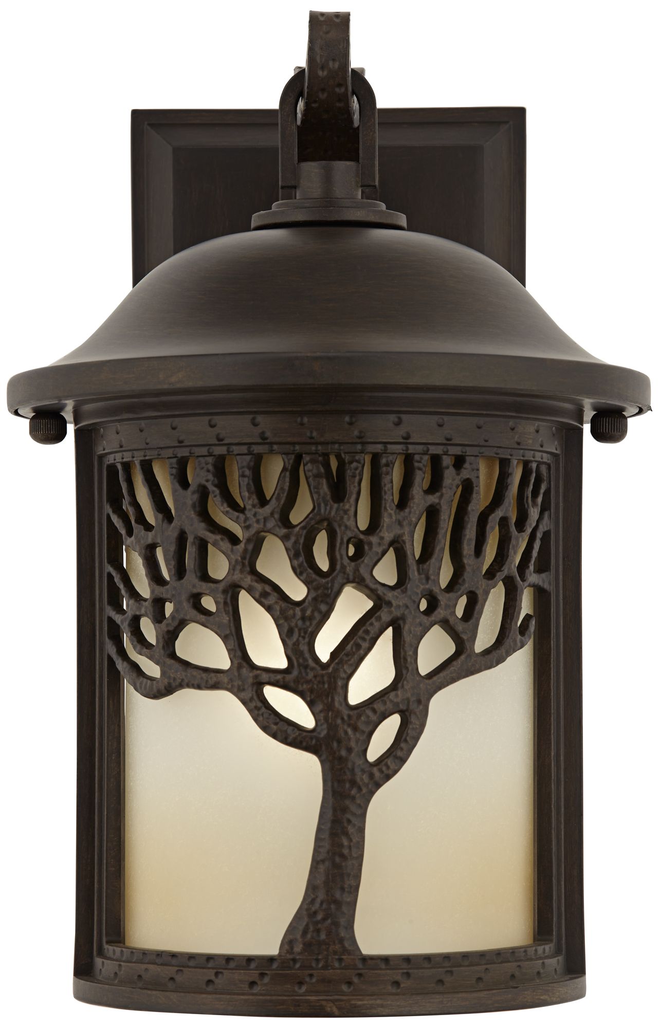Mission Style Oak Tree 12 1/4" High Bronze Outdoor Wall Light U9313
