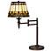 Mission Tiffany Style Bronze Swing Arm Desk Lamp