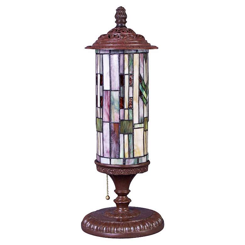 Image 1 Mission Tiffany Style Glass Cylinder Lamp