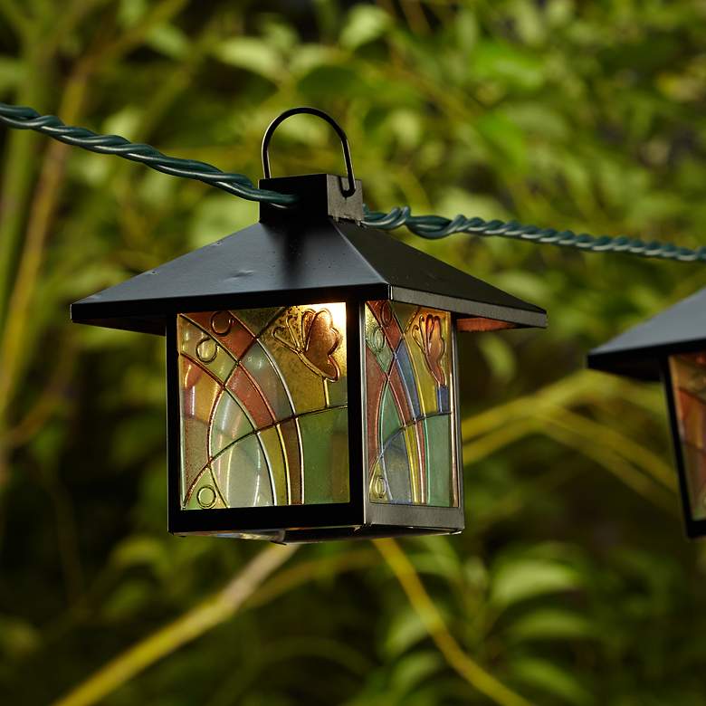 Image 1 Mission-Tiffany Style Lantern String Party Lights