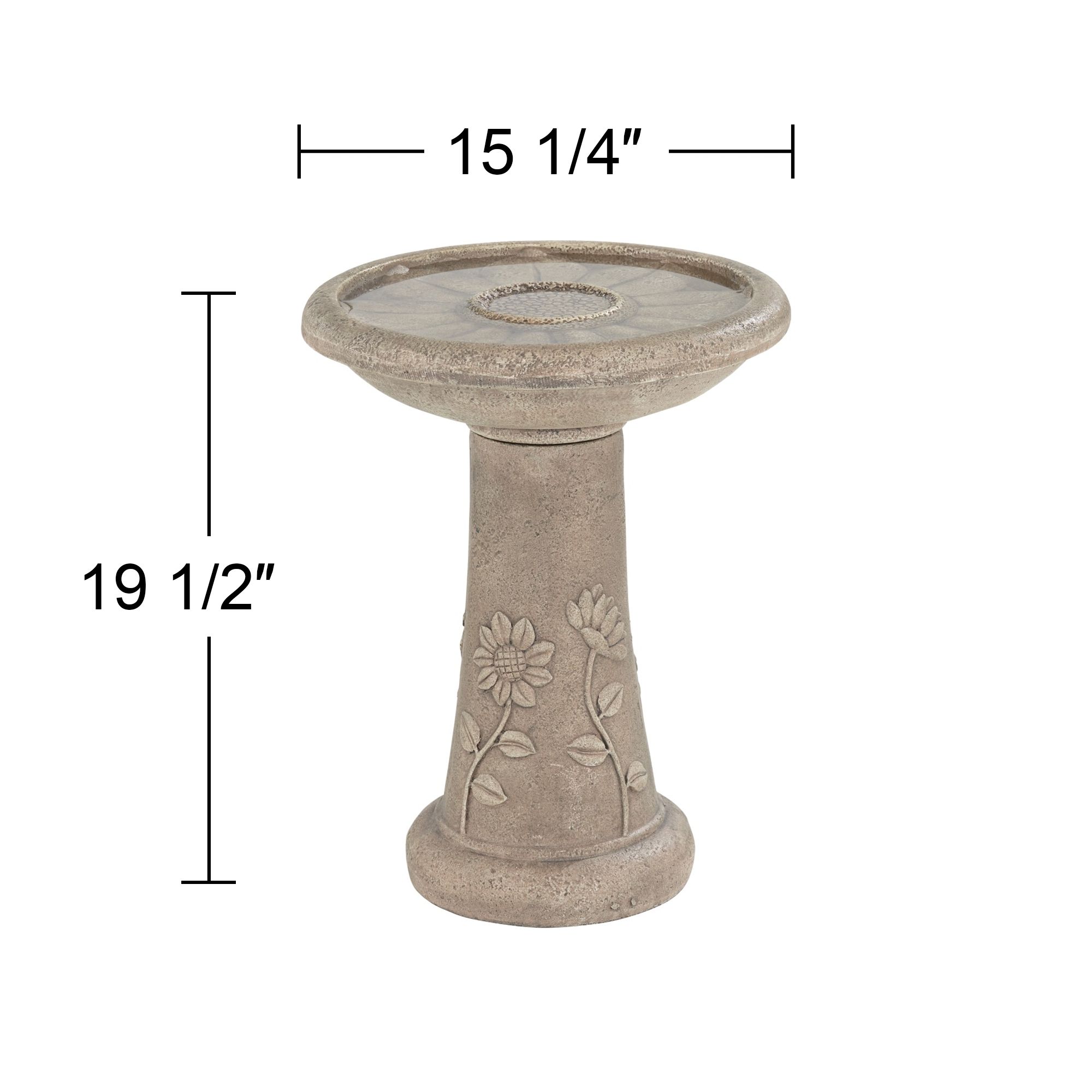 Missy Fleur 19 1/2" High Outdoor Cement Birdbath